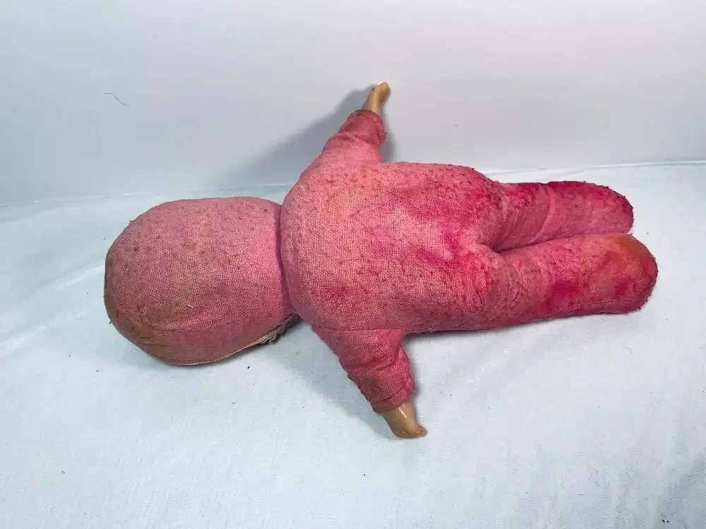 Baby doll vintage pink soft body moving eyes creepy